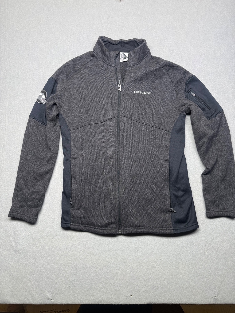 Spyder Knit Jacket Men's Regular M Gray Casual Zip-Up EUC